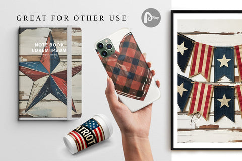 Digital Paper Rustic 4th of July Digital Pattern artnoy 