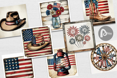 Digital Paper Rustic 4th of July Sublimation artnoy 