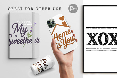 Digital Paper Rustic Farmhouse Valentine Quotes Digital Pattern artnoy 