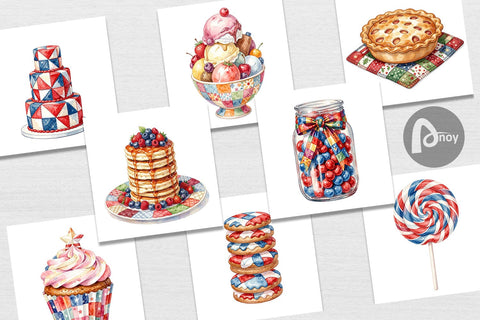 Digital Paper Rustic July 4th Patchwork Sweets Digital Pattern artnoy 