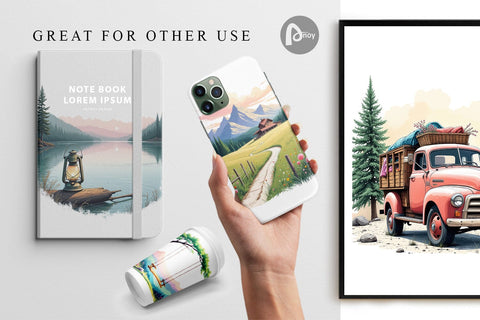 Digital Paper Rustic Mountain Escape Digital Pattern artnoy 