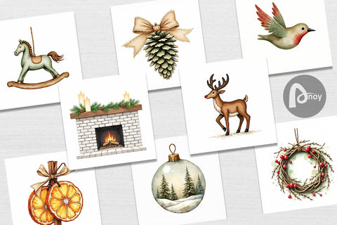 Digital Paper Rustic Woodland Christmas Digital Pattern artnoy 