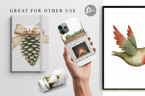 Digital Paper Rustic Woodland Christmas Digital Pattern artnoy 