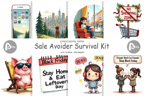 Digital Paper Sale Survival Kit Digital Pattern artnoy 