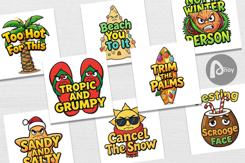 Digital Paper Salty Tropical Christmas Sarcastic Quotes Digital Pattern artnoy 