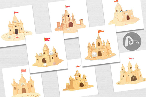 Digital Paper Sandcastle Digital Pattern artnoy 