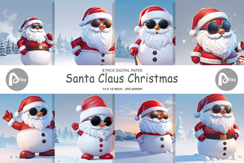 Digital Paper Santa Claus Christmas Digital Pattern artnoy 
