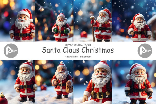 Digital Paper Santa Claus Christmas Digital Pattern artnoy 
