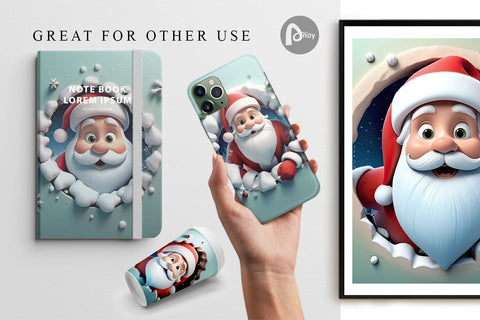 Digital Paper Santa Claus Digital Pattern artnoy 