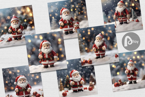 Digital Paper Santa Claus Doll Digital Pattern artnoy 