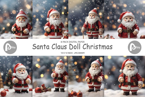 Digital Paper Santa Claus Doll Digital Pattern artnoy 