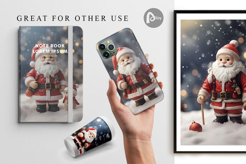 Digital Paper Santa Claus Doll Digital Pattern artnoy 
