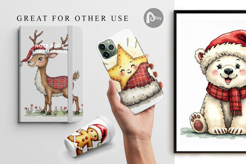 Digital Paper Santa Hat Whimsy Digital Pattern artnoy 