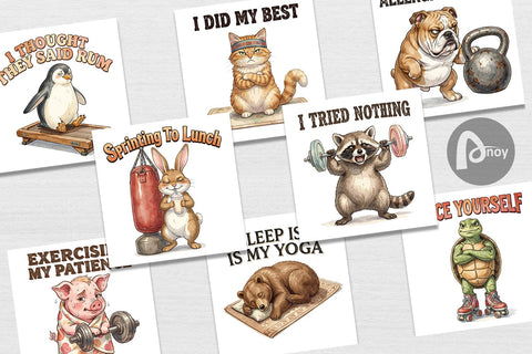 Digital Paper Sarcastic Anti Fitness Vintage Digital Pattern artnoy 