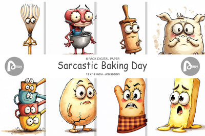 Digital Paper Sarcastic Baking Day Digital Pattern artnoy 