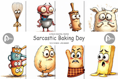Digital Paper Sarcastic Baking Day Digital Pattern artnoy 