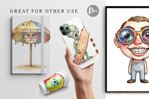 Digital Paper Sarcastic Beach Gear Digital Pattern artnoy 