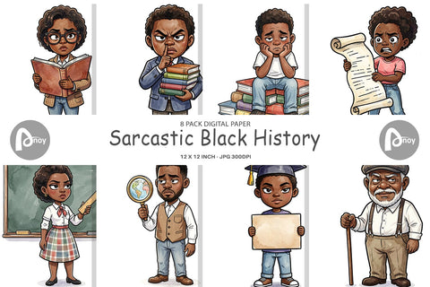 Digital Paper Sarcastic Black History Digital Pattern artnoy 