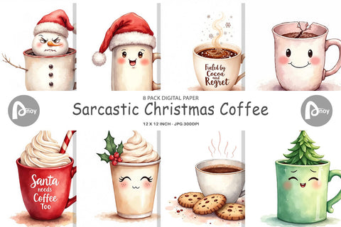 Digital Paper Sarcastic Coffee Digital Pattern artnoy 