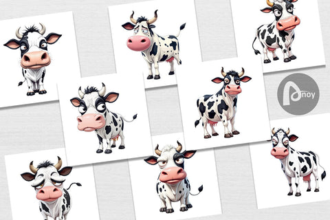 Digital Paper Sarcastic Cow Digital Pattern artnoy 