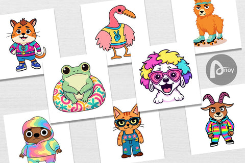 Digital Paper Sarcastic Groovy Critters Digital Pattern artnoy 