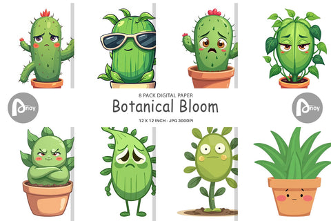 Digital Paper Sarcastic Houseplants Digital Pattern artnoy 