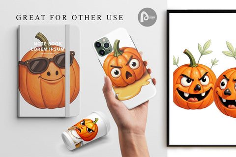 Digital Paper Sarcastic Pumpkins Digital Pattern artnoy 