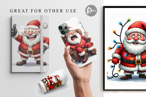 Digital Paper Sarcastic Santa Digital Pattern artnoy 