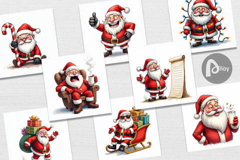 Digital Paper Sarcastic Santa Digital Pattern artnoy 