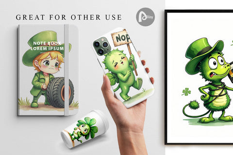 Digital Paper Sarcastic Shamrock Digital Pattern artnoy 