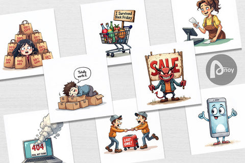 Digital Paper Sarcastic Shopper Digital Pattern artnoy 