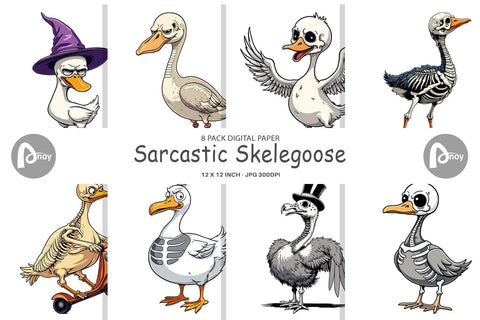 Digital Paper Sarcastic Skelegoose Digital Pattern artnoy 