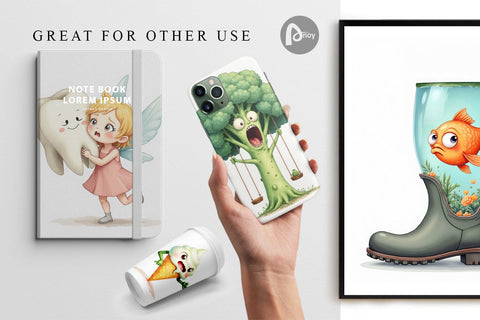 Digital Paper Sarcastic Surreal Cuties Digital Pattern artnoy 