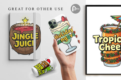 Digital Paper Sarcastic Tiki Holiday Cocktail Quotes Digital Pattern artnoy 