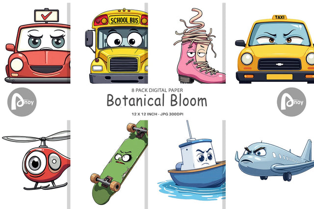 Digital Paper Sarcastic Transport Squad Digital Pattern artnoy 