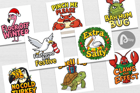 Digital Paper Sarcastic Tropical Animal Christmas Quotes Digital Pattern artnoy 