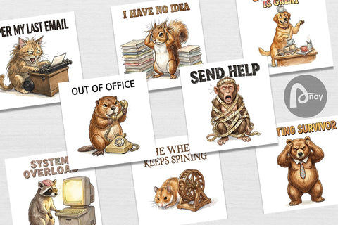 Digital Paper Sarcastic Work Burnout Vintage Digital Pattern artnoy 