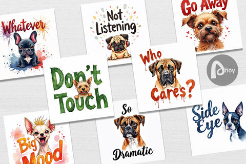 Digital Paper Sassy Attitude Ugly Cute Dog Quotes Digital Pattern artnoy 