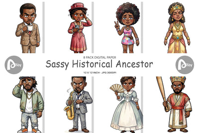 Digital Paper Sassy Historical Ancestor Digital Pattern artnoy 