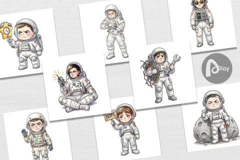 Digital Paper Sassy Introvert Astronaut Sublimation artnoy 