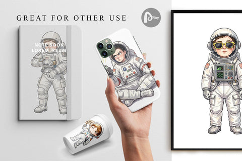 Digital Paper Sassy Introvert Astronaut Sublimation artnoy 