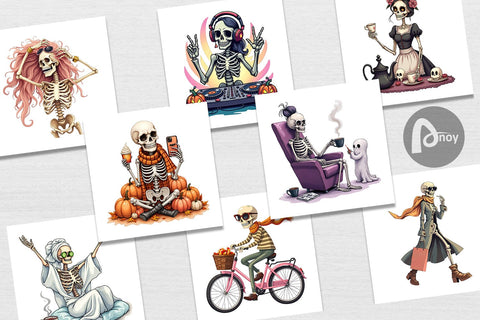 Digital Paper Sassy Lady Bones Digital Pattern artnoy 