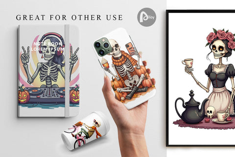 Digital Paper Sassy Lady Bones Digital Pattern artnoy 