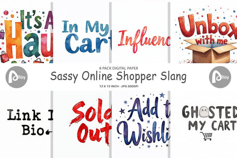 Digital Paper Sassy Online Shopper Digital Pattern artnoy 