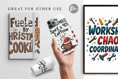 Digital Paper Sassy Santa's Sayings Sarcastic Christmas Quotes Digital Pattern artnoy 