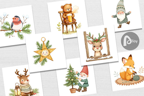 Digital Paper Scandinavian Christmas Digital Pattern artnoy 