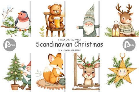 Digital Paper Scandinavian Christmas Digital Pattern artnoy 