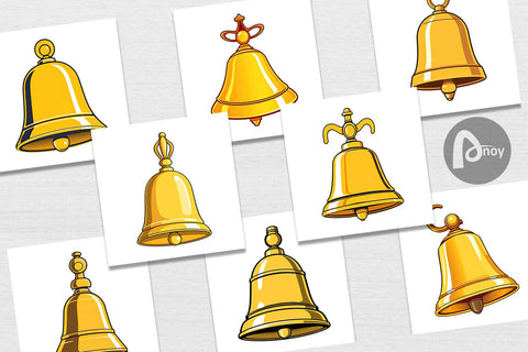 Digital Paper School Bell Digital Pattern artnoy 