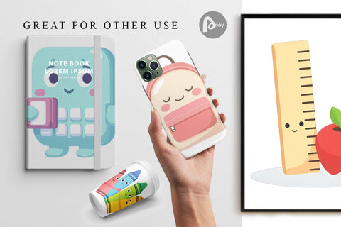 Digital Paper School Buddies Digital Pattern artnoy 