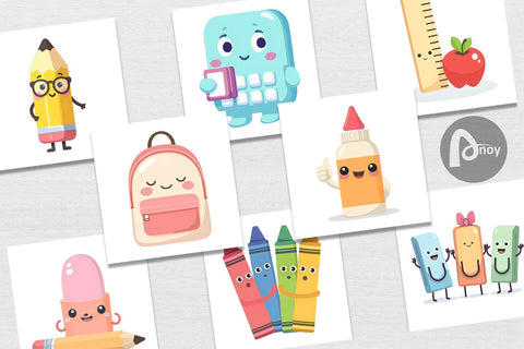 Digital Paper School Buddies Digital Pattern artnoy 